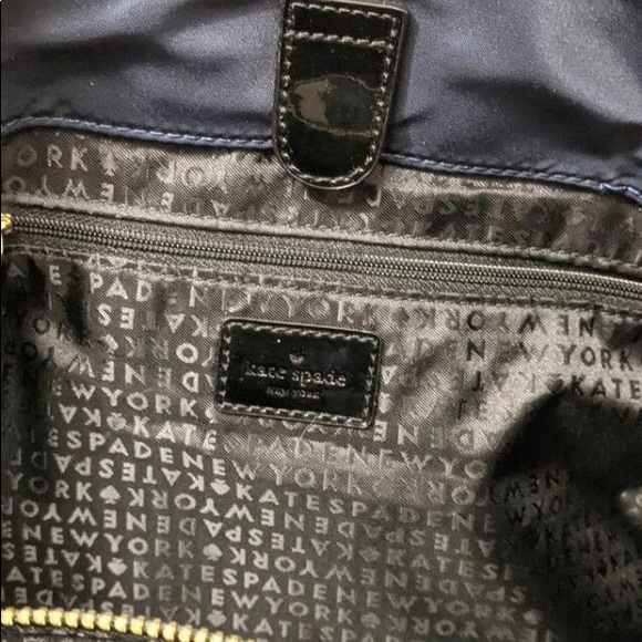 Kate Spade Navy Blue/Black Tote Bag with Gold Hardware - Picture 4 of 4